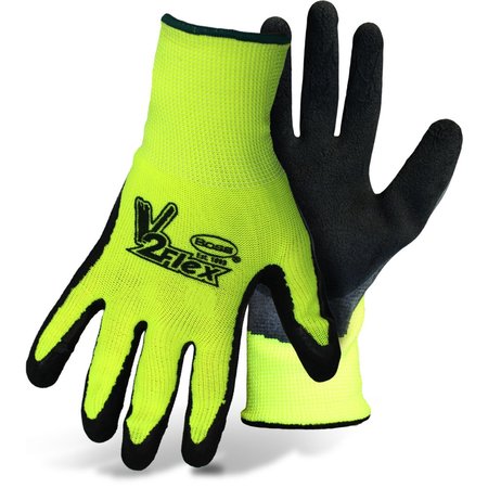 BOSS V2 Flexi-Grip Men's Indoor/Outdoor Hi-Viz Work Gloves Black/Green L 1 pair 8412L
